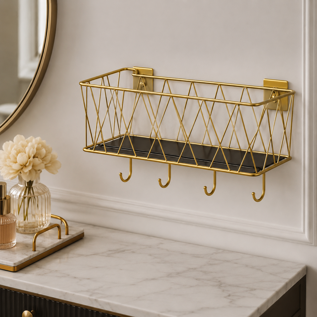 Multipurpose Wall Mounted Storage Rack – Space Saving Organizer for Kitchen, Bathroom & Home