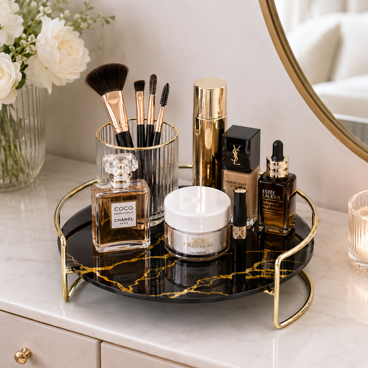 Premium Round Shape Cosmetics Organizer Tray
