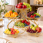 (Without Plates) Luxury Golden 6-Tier Serving Stand – Elegant Metal Display Rack