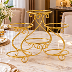 (Without Plates) Luxury Golden 6-Tier Serving Stand – Elegant Metal Display Rack