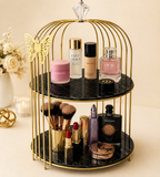 Butterfly 2 Layers Cage Vanity Organizer – Luxury Gold Makeup, Skincare & Perfume Storage organizer
