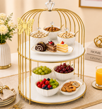 Butterfly 2 Layers Cage Vanity Organizer – Luxury Gold Makeup, Skincare & Perfume Storage organizer