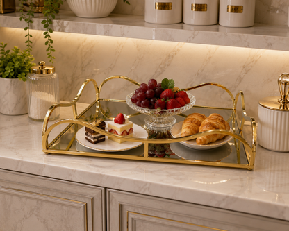Luxury Rectangular Cosmetics Tray – Decorative Vanity Organizer for Perfume, Makeup & Jewelry