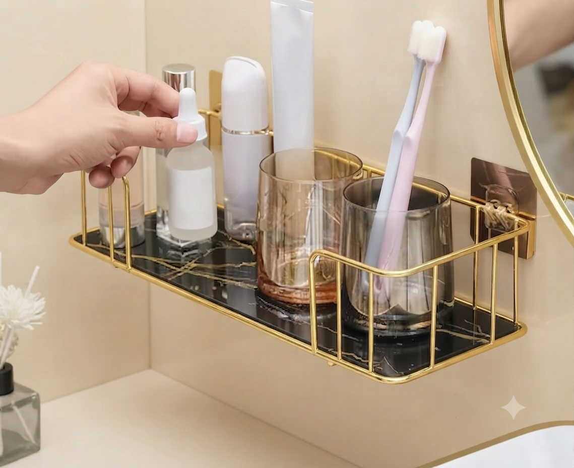Premium Wall Mounted Storage Rack for Bathroom – Space Saving & Durable Organizer