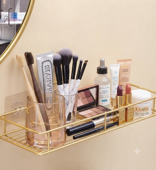 Bathroom Wall Mounted Storage Rack – Space-Saving Organizer for Toiletries & Essentials