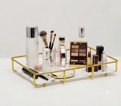 Elegant Cosmetics Storage Tray – Makeup & Skincare Organizer