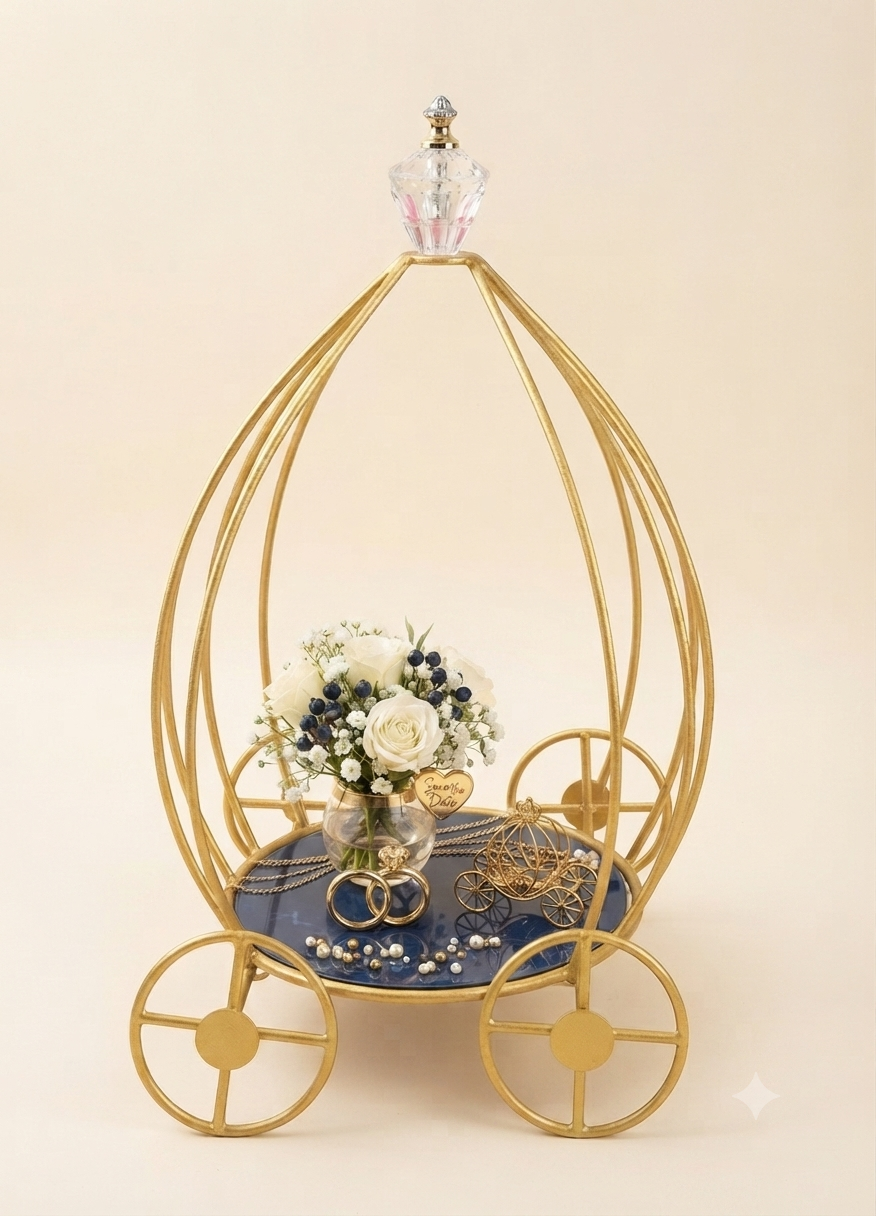 Gold Metal Hamper Basket – Elegant Decorative Storage Basket