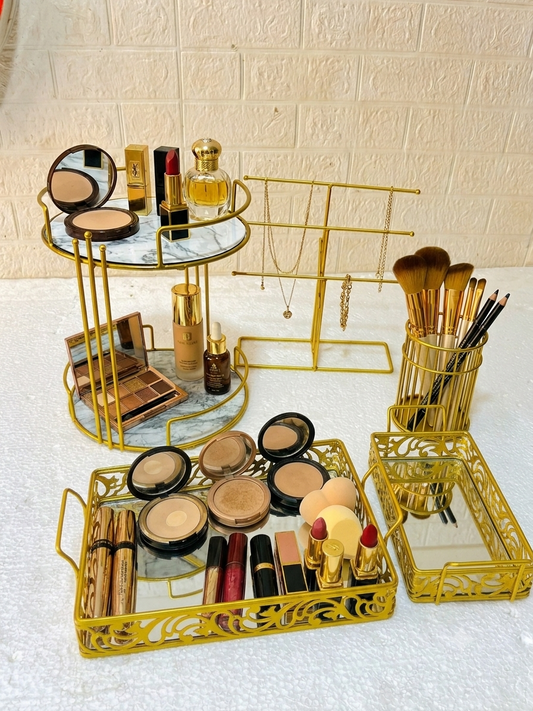Hafsa Deal No.1 – Set of 5 Home & Beauty Organizer Articles | Elegant Decorative Storage Collection