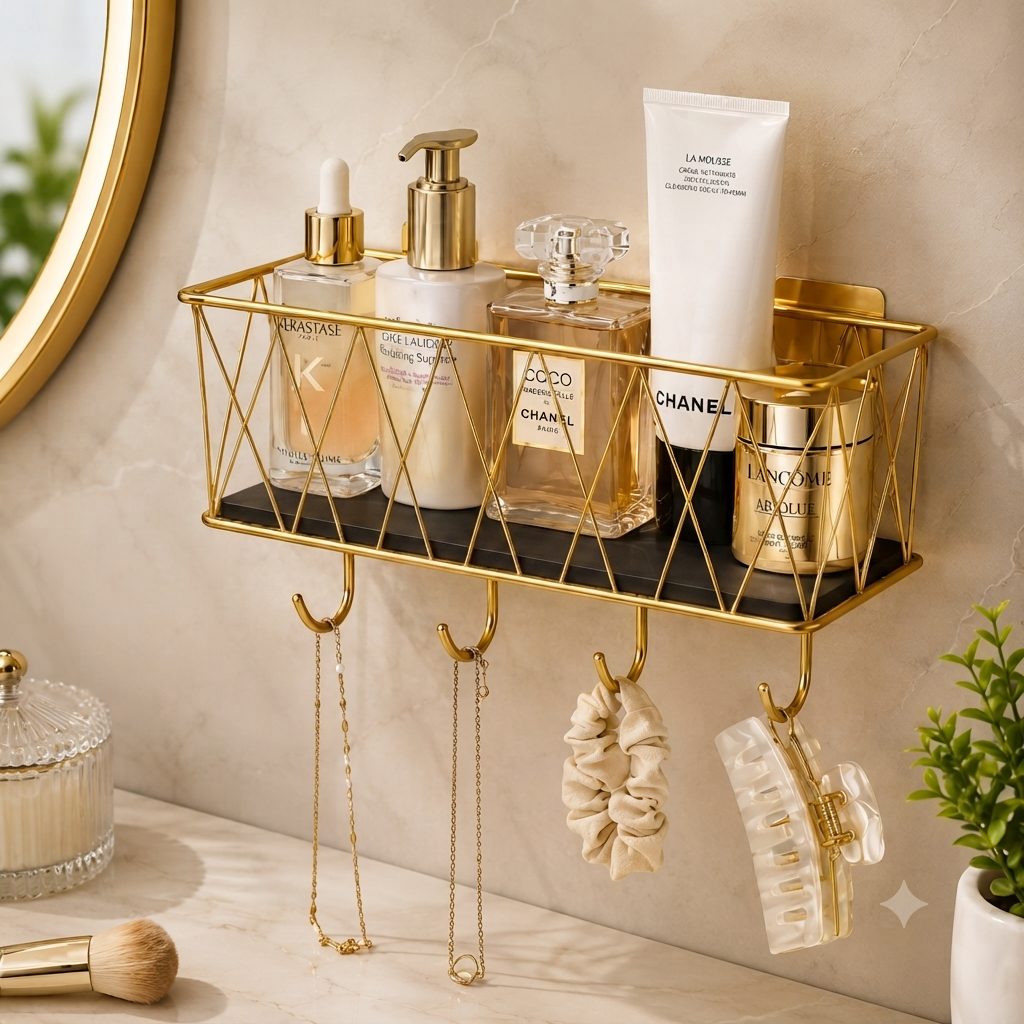 Multipurpose Wall Mounted Storage Rack – Space Saving Organizer for Kitchen, Bathroom & Home