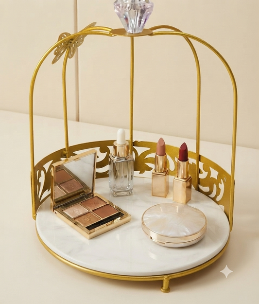 Hafsa 1-Layer Butterfly Single Cage Organizer – Elegant Cosmetic & Vanity Storage Rack