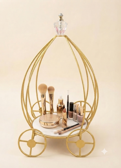 Gold Metal Hamper Basket – Elegant Decorative Storage Basket