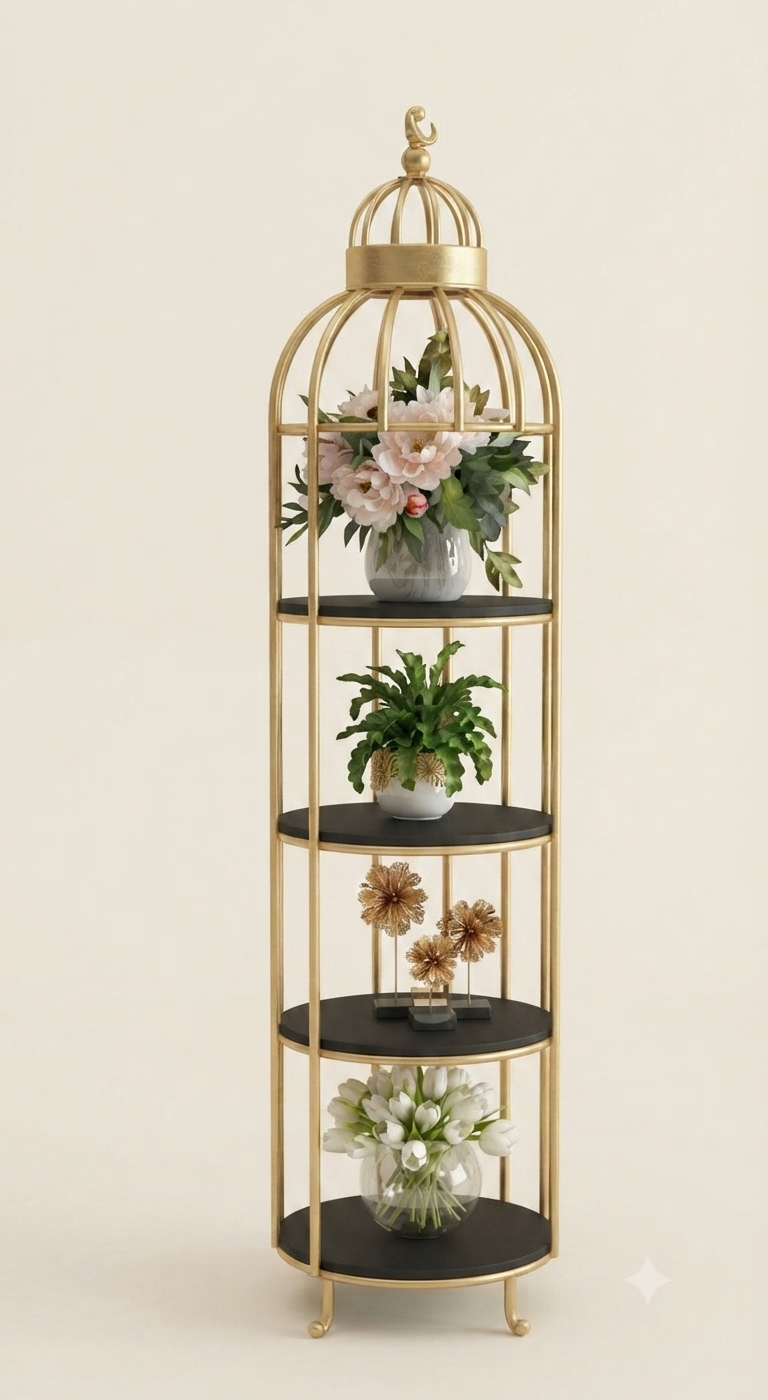Hafsa Decor Special 4-Layer Bird Cage Rack Storage Organizer – Luxury Multipurpose Display Stand