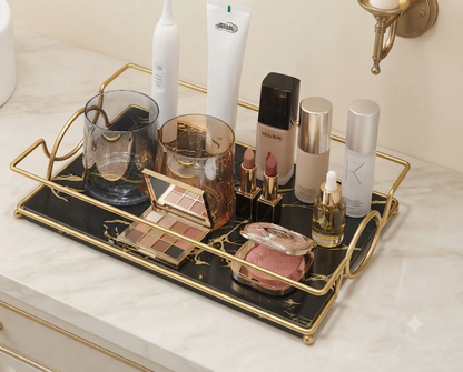 Premium Quality Rectangular Cosmetics Decorative Tray – Elegant Vanity Organizer for Makeup & Skincare
