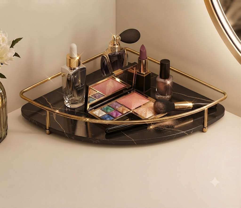 Premium Design Corner Counter-Top Acrylic Single Shelf Organizer