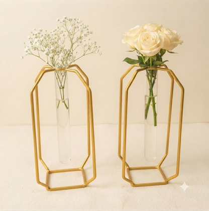Luxury 2-Piece Metal Crystal Flower Accent Table Set – Modern Elegant Home Décor