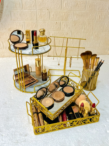 Hafsa Deal No.1 – Set of 5 Home & Beauty Organizer Articles | Elegant Decorative Storage Collection