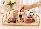 Luxury Rectangular Cosmetics Tray – Decorative Vanity Organizer for Perfume, Makeup & Jewelry