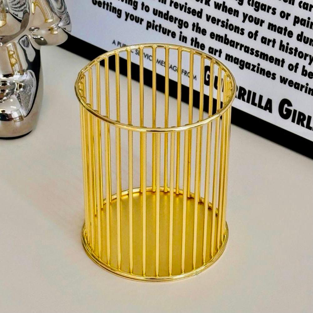 Metal Cosmetics Holder for Makeup Brushes, Pens & Desk Accessories – Durable Mesh Organizer