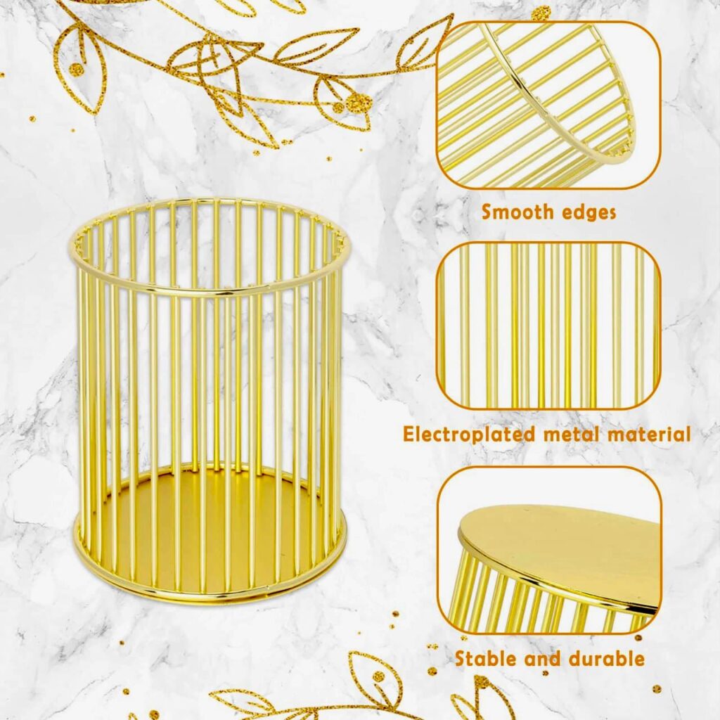 Metal Cosmetics Holder for Makeup Brushes, Pens & Desk Accessories – Durable Mesh Organizer
