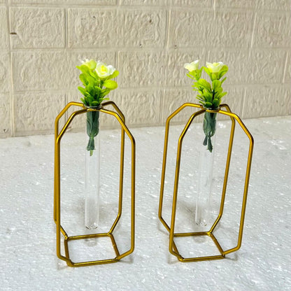Luxury 2-Piece Metal Crystal Flower Accent Table Set – Modern Elegant Home Décor