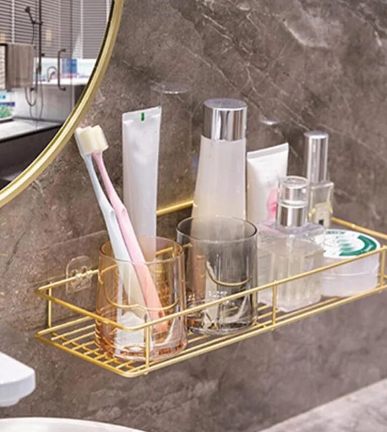 Bathroom Wall Mounted Storage Rack – Space-Saving Organizer for Toiletries & Essentials