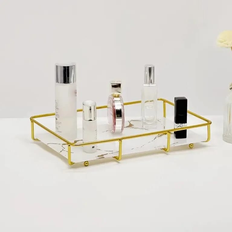 Elegant Cosmetics Storage Tray – Makeup & Skincare Organizer