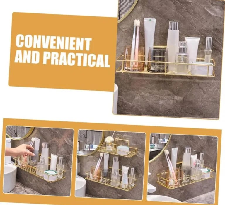 Bathroom Wall Mounted Storage Rack – Space-Saving Organizer for Toiletries & Essentials