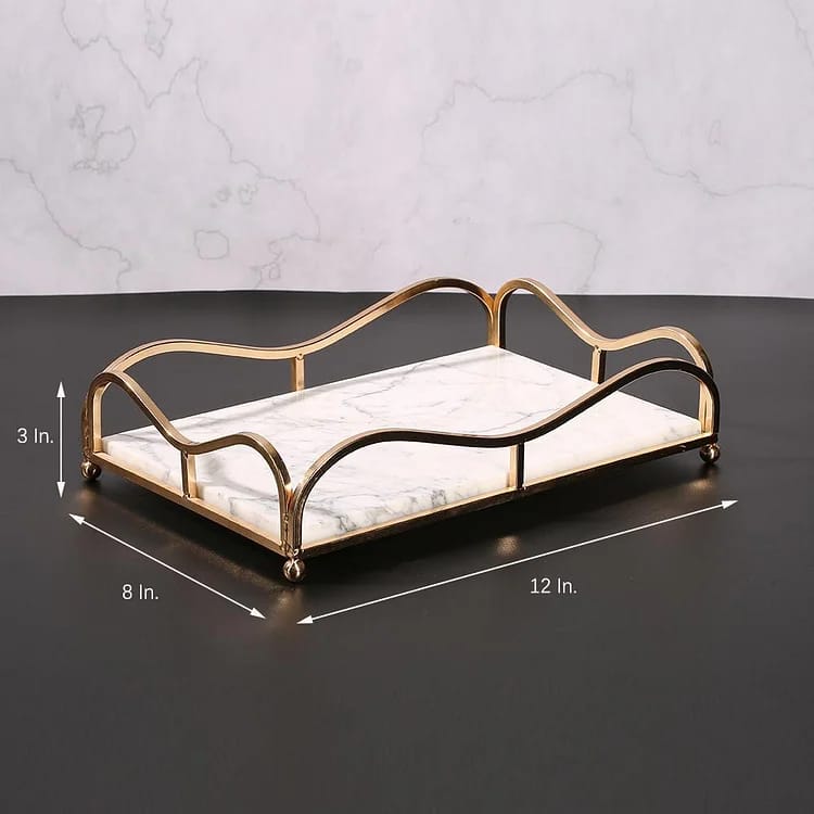 Luxury Rectangular Cosmetics Tray – Decorative Vanity Organizer for Perfume, Makeup & Jewelry
