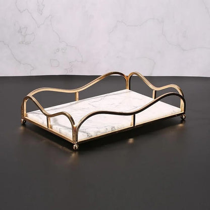 Luxury Rectangular Cosmetics Tray – Decorative Vanity Organizer for Perfume, Makeup & Jewelry