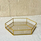 Hexagonal Cosmetics & Serving Mirror Tray – Luxury Vanity Organizer & Decorative Display Tray