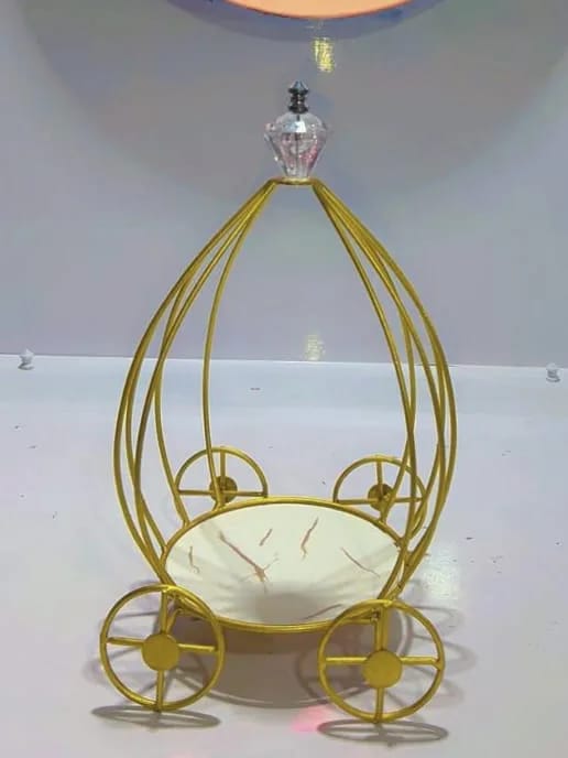 Gold Metal Hamper Basket – Elegant Decorative Storage Basket
