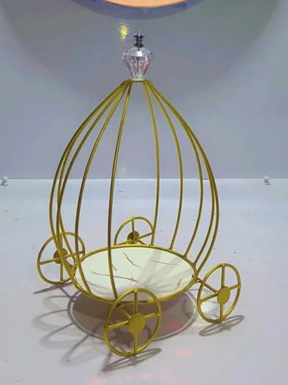 Gold Metal Hamper Basket – Elegant Decorative Storage Basket