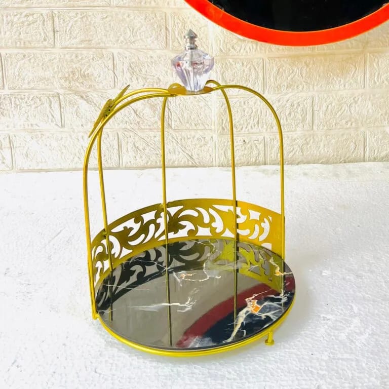 Hafsa 1-Layer Butterfly Single Cage Organizer – Elegant Cosmetic & Vanity Storage Rack