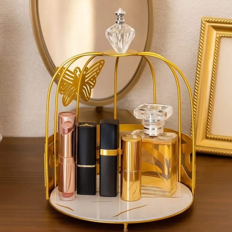 Hafsa 1-Layer Butterfly Single Cage Organizer – Elegant Cosmetic & Vanity Storage Rack