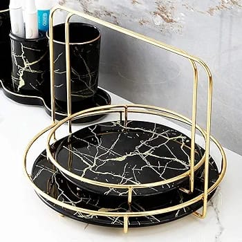 Premium Round Tray for Perfume, Jewelry & Cosmetics Storage