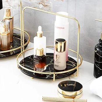 Premium Round Tray for Perfume, Jewelry & Cosmetics Storage