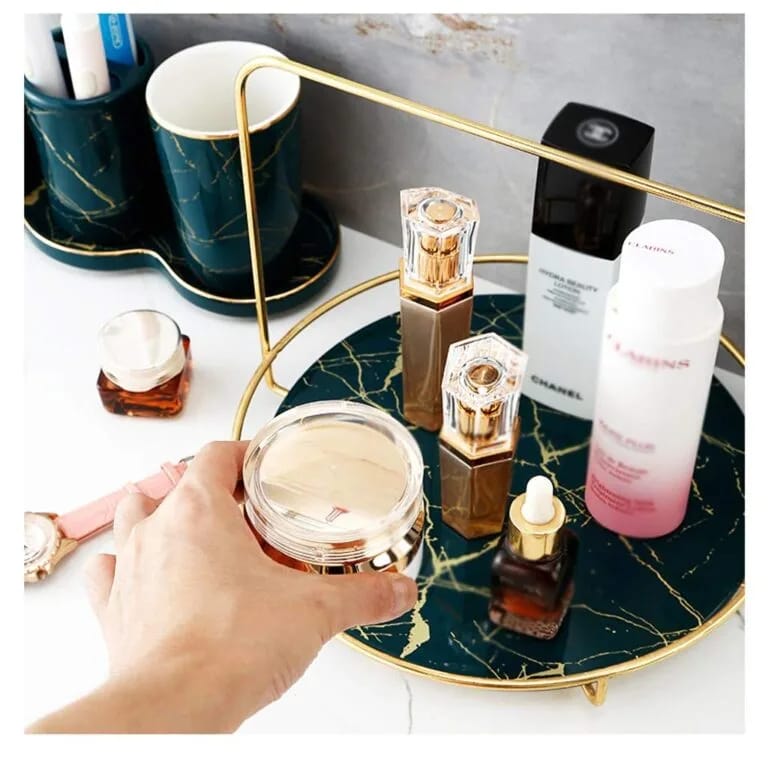Premium Round Tray for Perfume, Jewelry & Cosmetics Storage