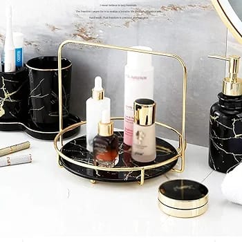 Premium Round Tray for Perfume, Jewelry & Cosmetics Storage