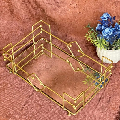 Vintage Glass Cosmetics Vanity Tray