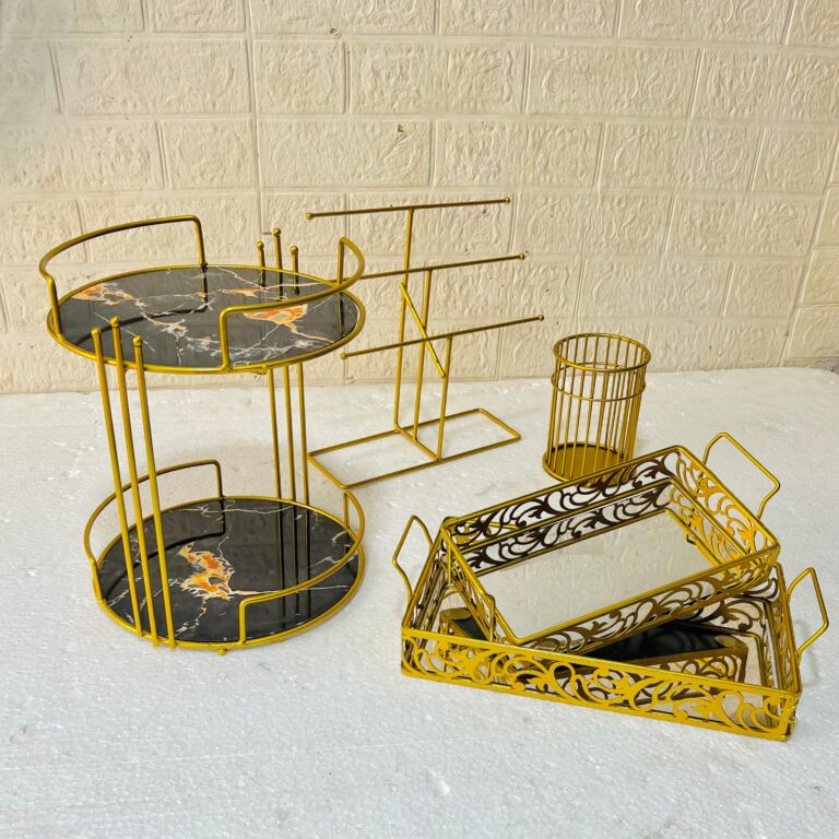 Hafsa Deal No.1 – Set of 5 Home & Beauty Organizer Articles | Elegant Decorative Storage Collection