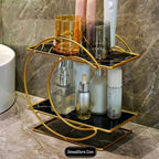 Hafsa Moon Shape 2 Layers Organizer – Elegant Multi-Purpose Storage Shelf for Makeup, Cosmetics & Accessories