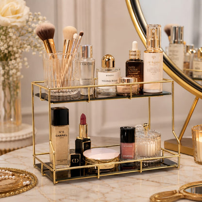 2 Layers Cosmetics & Makeup Organizer – Elegant Countertop Storage Rack