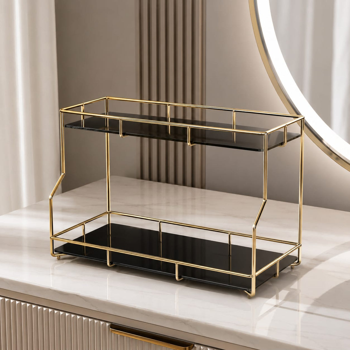 2 Layers Cosmetics & Makeup Organizer – Elegant Countertop Storage Rack