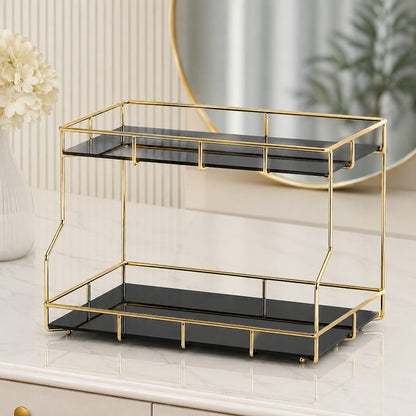 2 Layers Cosmetics & Makeup Organizer – Elegant Countertop Storage Rack