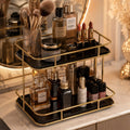 2 Layers Acrylic Design Counter-Top Organizer | Multi-Purpose Storage Rack for Cosmetics, Skincare & Accessories