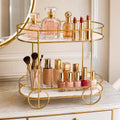 2-Tier Trolley Shape Cosmetics & Food Display Stand