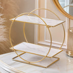 Hafsa Decor Luxury 2-Tier Bathroom Organizer Shelf | Countertop Storage Rack for Toiletries & Skincare