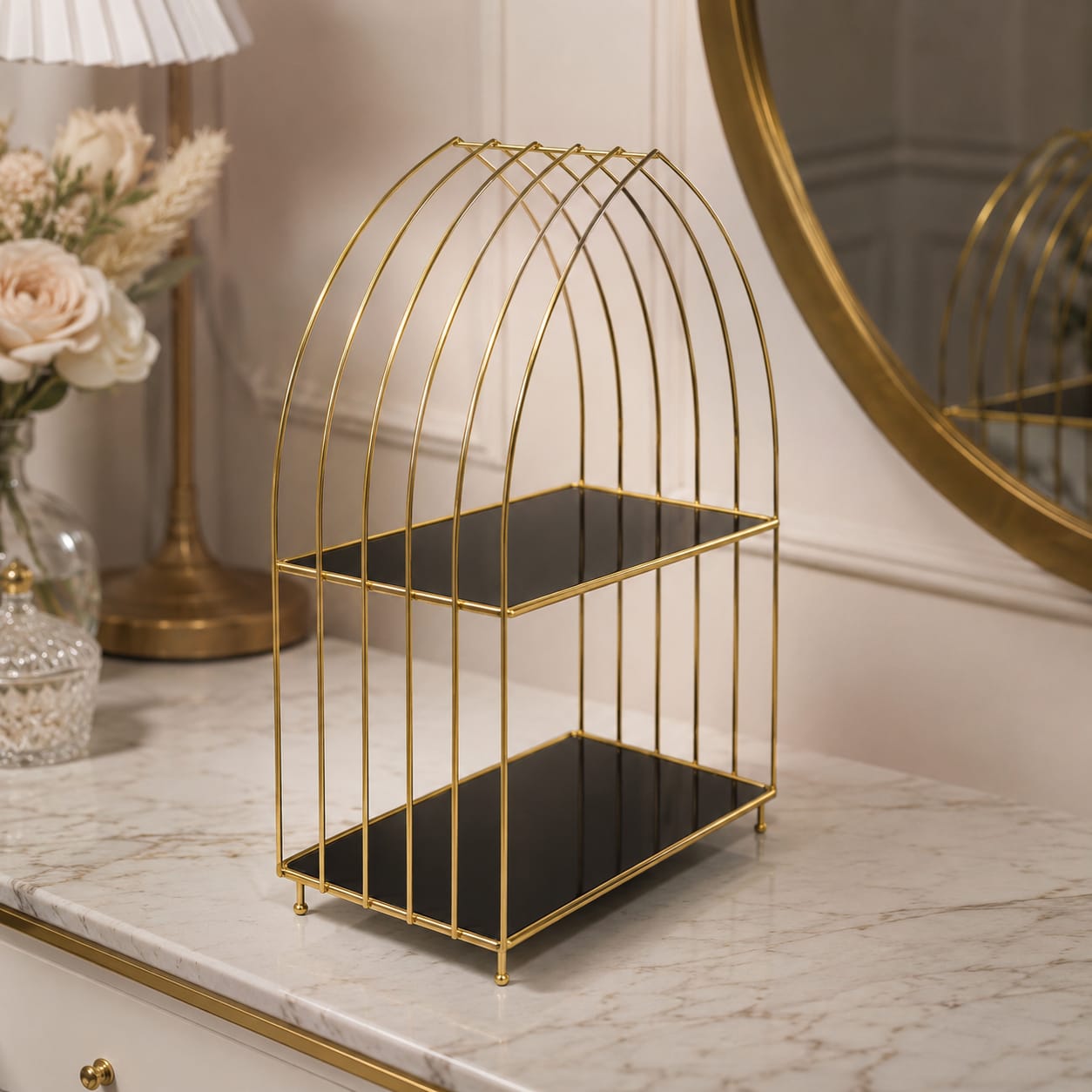 Hafsa D-Shape Cosmetics Cage – Multi-Purpose Makeup & Storage Organizer