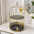 Butterfly 2 Layers Vanity Cage Organizer – Luxury Gold Makeup & Perfume Storage Stand