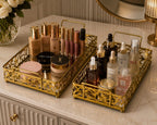 Set of 2 Luxury Decorative Trays – Elegant Serving & Home Décor Accent